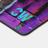 Blauw Paarse Bold Graffiti Meisje Bureaumat (Hoek)