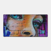 Blauw Paarse Bold Graffiti Meisje Bureaumat (Voorkant)