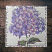 Blauw Paarse Botanische Faux 3D Tegeltje