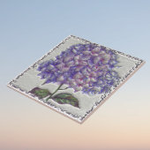 Blauw Paarse Botanische Faux 3D Tegeltje