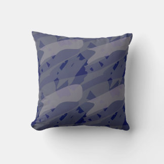 Blauw Paarse camouflage abstract Kussen