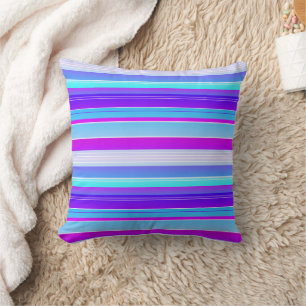 Blauw paarse creative striped kussen