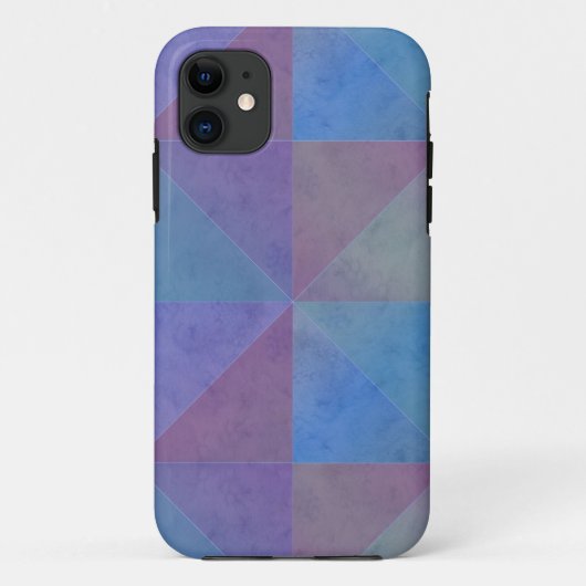 Blauw Paarse Driehoeken Geometrisch Patroon Case-Mate iPhone Case (Achterkant)