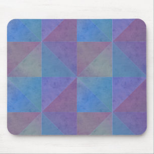 Blauw Paarse Driehoeken Geometrisch Patroon Muismat