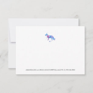 Blauw Paarse Duitse Herdershond Aquarel Illustrati