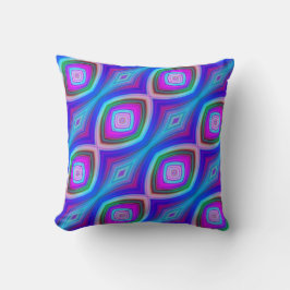 Blauw Paarse en Aqua Pattern Psychedelic Kussen