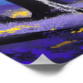 Blauw Paarse en Geel Kalm Rustig Donker Woud Poster (Hoek)