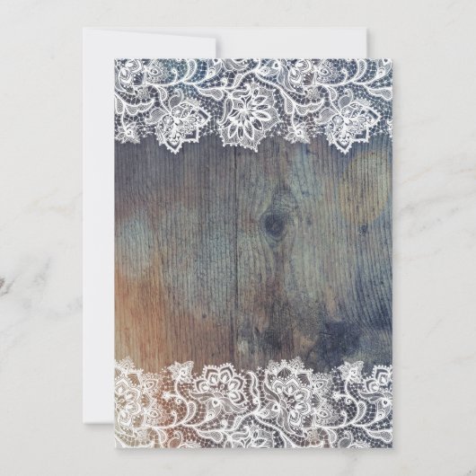 Blauw Paarse en Plum Bloemen Kant Trouwen Kaart (Achterkant)