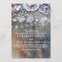 Blauw Paarse en Plum  Bloemen Kant Trouwen