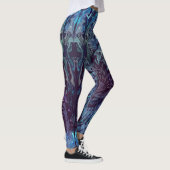 Blauw Paarse Fractale Kunst Leggings (Rechts)