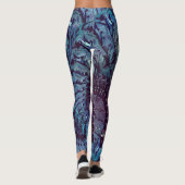 Blauw Paarse Fractale Kunst Leggings (Achterkant)