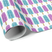 Blauw & Paarse Frozen Ice Pop Zomerpatroon Cadeaupapier (Rol Hoek)