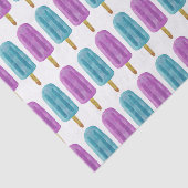 Blauw & Paarse Frozen Ice Pop Zomerpatroon Tissuepapier (Detail)