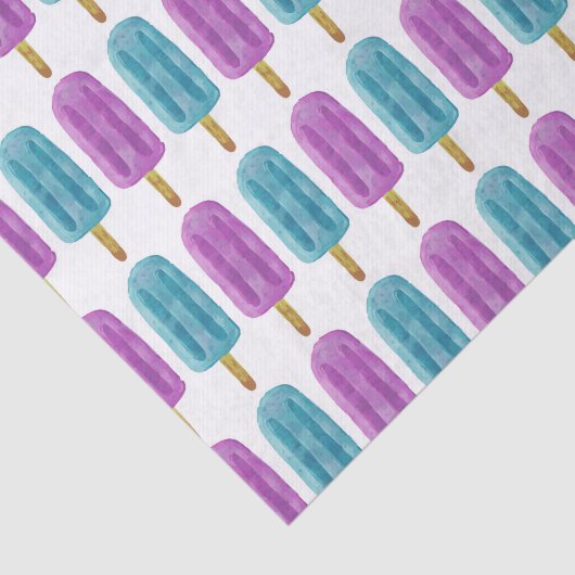 Blauw & Paarse Frozen Ice Pop Zomerpatroon Tissuepapier (Detail)