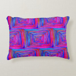 Blauw Paarse Fuchsia vierkant patroon Boho Accent Kussen