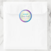 Blauw Paarse Galaxy Glitter Gekleurd Productlabel Ronde Sticker (Tas)