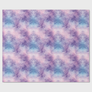 Blauw Paarse Galaxy Textuur Cadeaupapier
