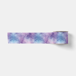 Blauw Paarse Galaxy Textuur Satijnen Lint
