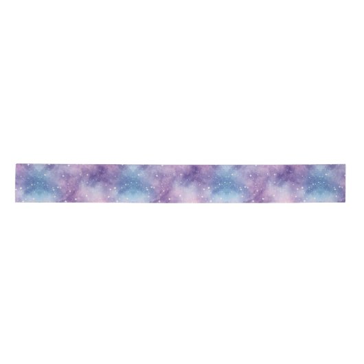 Blauw Paarse Galaxy Textuur Satijnen Lint (Voorkant)