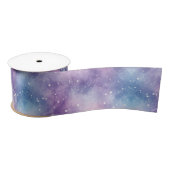 Blauw Paarse Galaxy Textuur Satijnen Lint (Spoel)