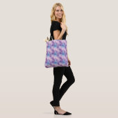 Blauw Paarse Galaxy Textuur Tote Bag (Op model)