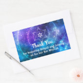 Blauw Paarse Galaxy Vleermuis Bar Mitzvah Dank je  Rechthoekige Sticker (Envelop)