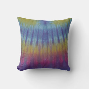 Blauw Paarse Gele Tie Dye American MoJo Kussen