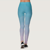 Blauw & Paarse Geometrische Gradiënt Dames Legging (Achterkant)