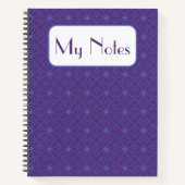 Blauw & Paarse Geometrische Spiraal Notitieboek (Voorkant)
