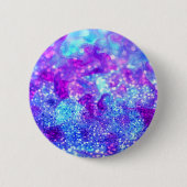 Blauw Paarse glitter Abstract Ronde Button 5,7 Cm (Voorkant)