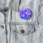 Blauw Paarse glitter Abstract Ronde Button 5,7 Cm (In situ)