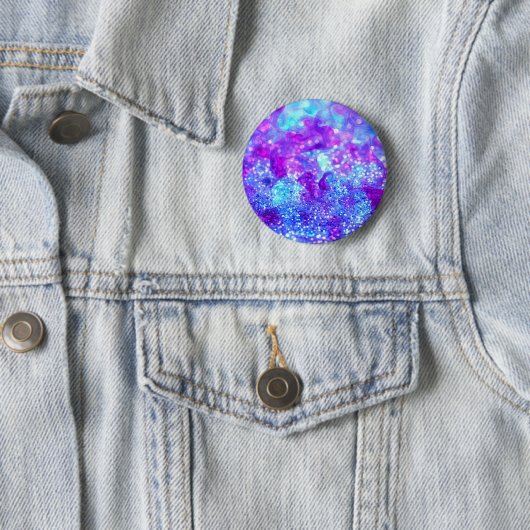 Blauw Paarse glitter Abstract Ronde Button 5,7 Cm (In situ)