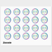 Blauw Paarse Glitter Holografisch Productlabel Ronde Sticker (Vel)