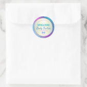 Blauw Paarse Glitter Holografisch Productlabel Ronde Sticker (Tas)