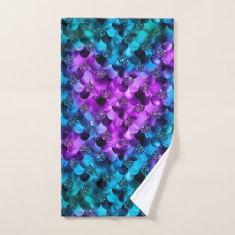 Blauw & Paarse Glitter Oceaan Glamour Zeemeermin S Handdoek