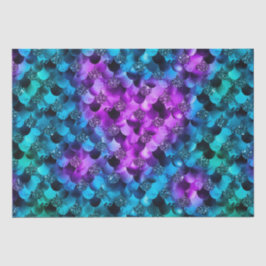 Blauw & Paarse Glitter Oceaan Glamour Zeemeermin S Tissuepapier