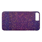 Blauw Paarse Glitter patroon iPhone 7 Plus Hoesje (Achterkant (Horizontaal))