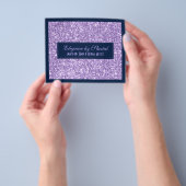 Blauw & Paarse Glitter Textuurprint Flyer (Hand)
