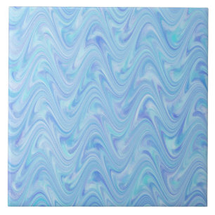Blauw Paarse Golfvormig Abstract Patroon Tegeltje
