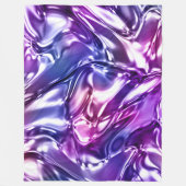 Blauw Paarse golvende metallic look Fleece Deken (Voorkant)