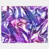 Blauw Paarse golvende metallic look Fleece Deken (Voorkant (Horizontaal))