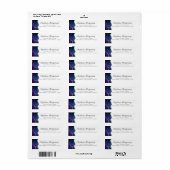 Blauw Paarse Goud Aderen Agaat Adres Etiket (Full Sheet)