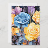 Blauw, Paarse, Gouden, en Zwart Repetitie Diner Kaart (Achterkant)