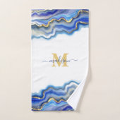 Blauw Paarse gouden marmer gepersonaliseerd Bad Handdoek (Handdoek)