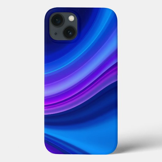 Blauw Paarse Gradiënt Golf iPhone Hoesje (Achterkant)