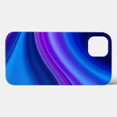 Blauw Paarse Gradiënt Golf iPhone Hoesje (Achterkant (horizontaal))