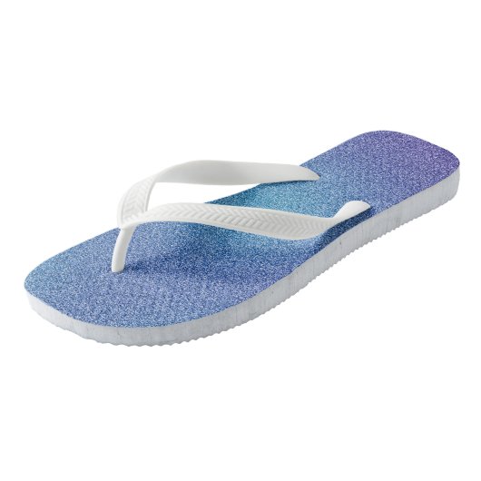 Blauw-Paarse gradiëntglitters, paar van Teenslippers (Schuin)