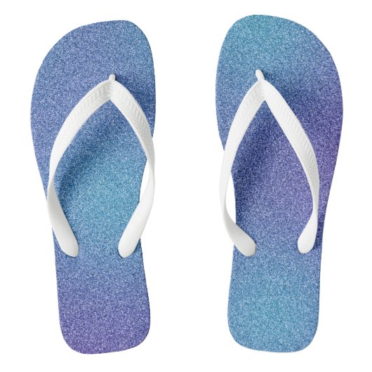 Blauw-Paarse gradiëntglitters, paar van Teenslippers (Voetbed)