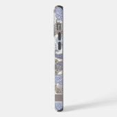  Blauw Paarse Grijs Wit Paisley iPhone Hoesje (Linkerkant)