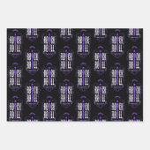 Blauw Paarse & Groene Rock & Roll Inpakpapier Vel (Voorkant 2)